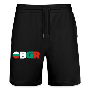 Bulgaria - Stanley/Stella Trainer Unisex Organic Jogging Shorts - black - Front - Nik (191cm) & Marisol (170cm)