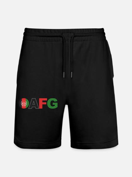 Afghanistan - Stanley/Stella Trainer Unisex Organic Jogging Shorts - black