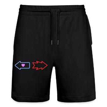 Arrows Direction Love Querelle - Short de jogging bio TRAINER Stanley/Stella unisexe - noir - Devant - Nik (191cm) & Marisol (170cm)