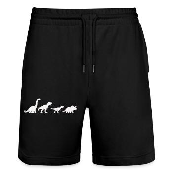 Dino-Silhouetten im Retro-Style - Stanley/Stella Unisex Bio Joggingshorts Trainer  - Schwarz - Vorne - Nik (191cm) & Marisol (170cm)