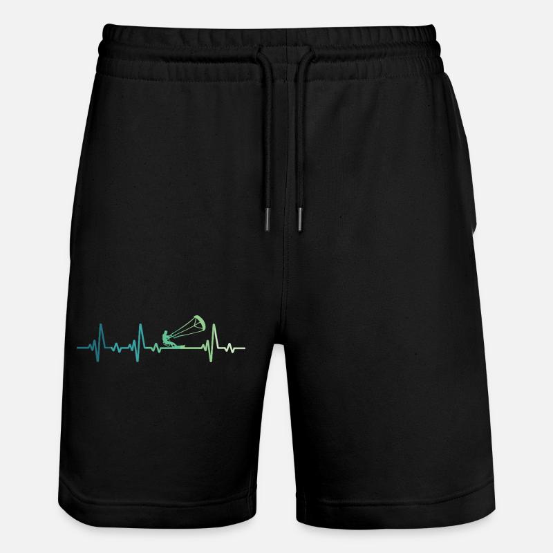 Kitesurf battement de coeur Kiteboard Surf - Short de jogging bio TRAINER Stanley/Stella unisexe - noir