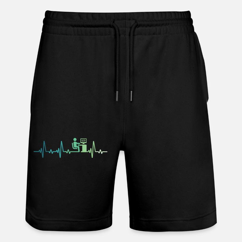 Heartbeat Programmer Developer - Stanley/Stella Trainer Unisex Organic Jogging Shorts - black