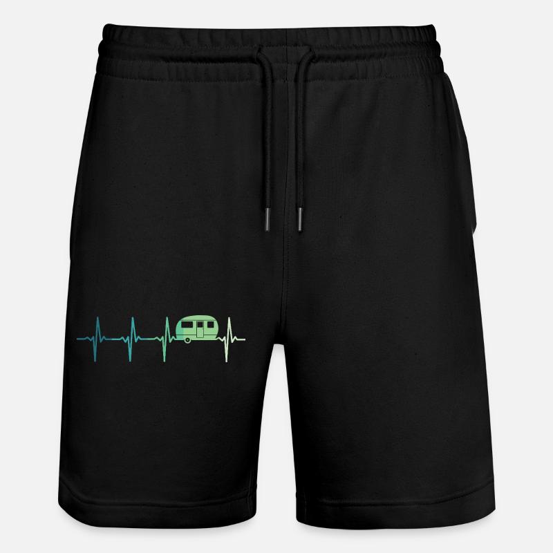 Karawanenherzschlag Camping Wohnwagen - Stanley/Stella Unisex Bio Joggingshorts Trainer  - Schwarz