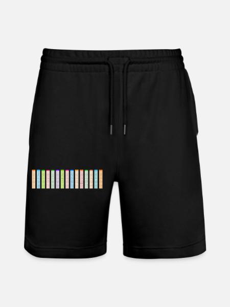 Nummerierte bunte Multiplikationstabelle 15x15 - Stanley/Stella Unisex Bio Joggingshorts Trainer - Schwarz