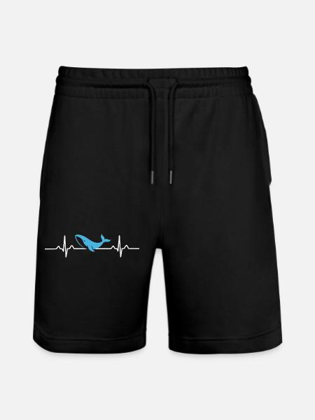 Herz für Wale - Stanley/Stella Unisex Bio Joggingshorts Trainer - Schwarz