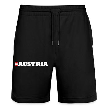 Austria / Österreich - Stanley/Stella Unisex Bio Joggingshorts Trainer  - Schwarz - Vorne - Nik (191cm) & Marisol (170cm)