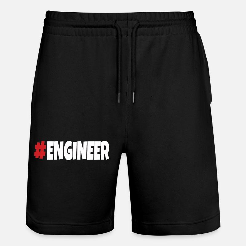 #engineer Rouge & Blanc - Short de jogging bio TRAINER Stanley/Stella unisexe - noir