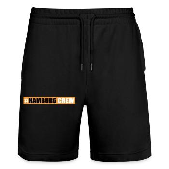 Hamburg Crew - Stanley/Stella Unisex Bio Joggingshorts Trainer  - Schwarz - Vorne - Nik (191cm) & Marisol (170cm)