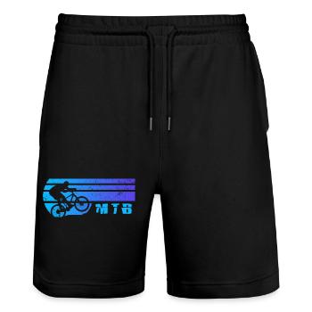 MTB Fahrradkette Mountainbiker Fahrradtrikot bike - Stanley/Stella Unisex Bio Joggingshorts Trainer  - Schwarz - Vorne - Nik (191cm) & Marisol (170cm)