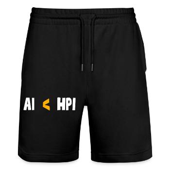 Künstliche Intelligenz ist weniger als mein HPI - Stanley/Stella Unisex Bio Joggingshorts Trainer  - Schwarz - Vorne - Nik (191cm) & Marisol (170cm)