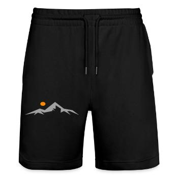 Berge Winter Alpen Berg - Stanley/Stella Unisex Bio Joggingshorts Trainer  - Schwarz - Vorne - Nik (191cm) & Marisol (170cm)