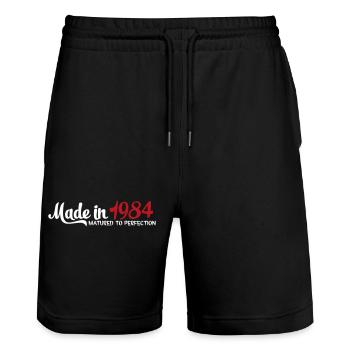 1984 - Stanley/Stella Unisex Bio Joggingshorts Trainer  - Schwarz - Vorne - Nik (191cm) & Marisol (170cm)