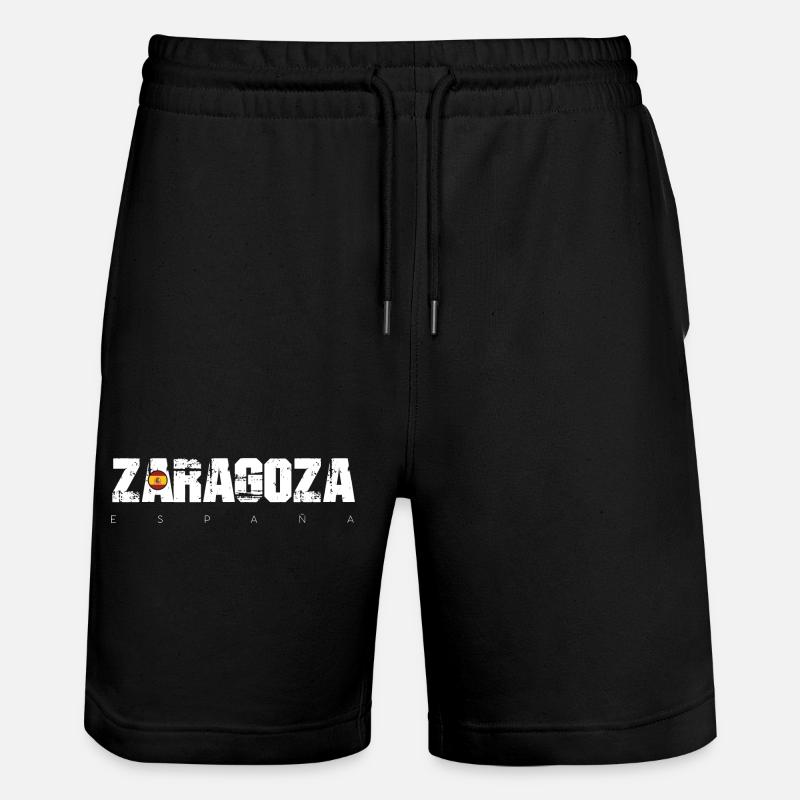 Saragosse Rough Text City Flag Tee - Short de jogging bio TRAINER Stanley/Stella unisexe - noir