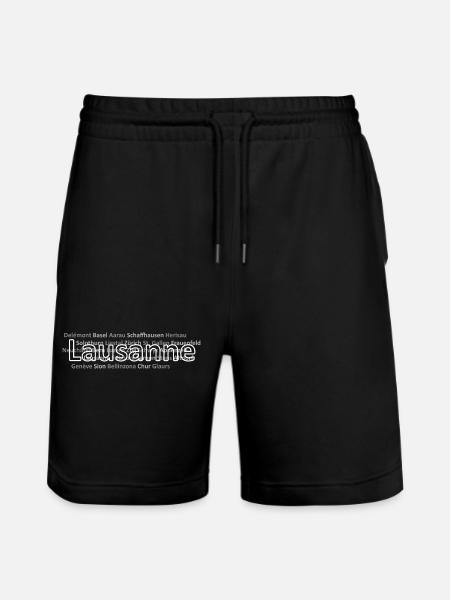 Schweizer Städte Lausanne - Stanley/Stella Unisex Bio Joggingshorts Trainer  - Schwarz