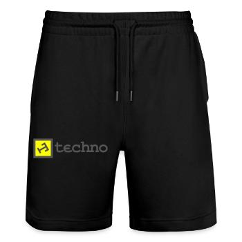 techno t - Stanley/Stella Trainer Unisex Organic Jogging Shorts - black - Front - Nik (191cm) & Marisol (170cm)