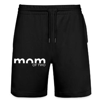MUTTER von zwei Kindern - MAMAN - Stanley/Stella Unisex Bio Joggingshorts Trainer  - Schwarz - Vorne - Nik (191cm) & Marisol (170cm)