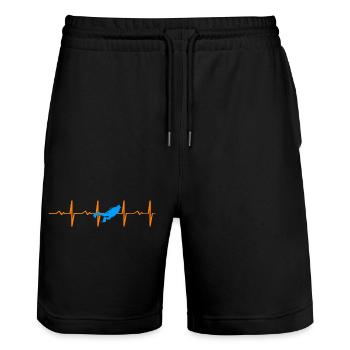 Diver heartbeat diving apnea - Stanley/Stella Trainer Unisex Organic Jogging Shorts - black - Front - Nik (191cm) & Marisol (170cm)