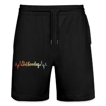 Battement de cœur du skateboard - Short de jogging bio TRAINER Stanley/Stella unisexe - noir - Devant - Nik (191cm) & Marisol (170cm)