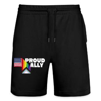 Stolzer Verbündeter und stolzer Patriot USA Flagge LGBT Schwul - Stanley/Stella Unisex Bio Joggingshorts Trainer  - Schwarz - Vorne - Nik (191cm) & Marisol (170cm)