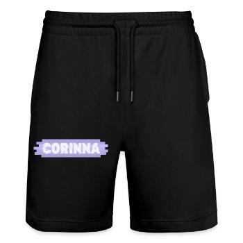 Mère Corinna - Short de jogging bio TRAINER Stanley/Stella unisexe - noir - Devant - Nik (191cm) & Marisol (170cm)