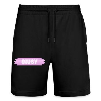 Woman's name Giusy - Stanley/Stella Trainer Unisex Organic Jogging Shorts - black - Front - Nik (191cm) & Marisol (170cm)