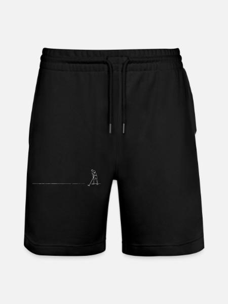 Golf, Mann, Silhouette, weiße Linien - Stanley/Stella Unisex Bio Joggingshorts Trainer - Schwarz