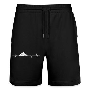 Heartbeat of the mountains - Stanley/Stella Unisex Bio Joggingshorts Trainer  - Schwarz - Vorne - Nik (191cm) & Marisol (170cm)