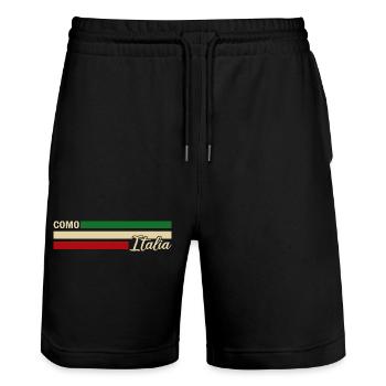 Italia - Como - Italien - Italy - Stanley/Stella Unisex Bio Joggingshorts Trainer  - Schwarz - Vorne - Nik (191cm) & Marisol (170cm)