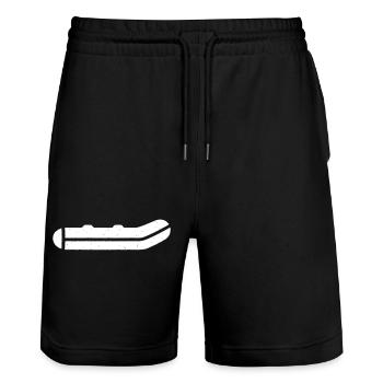 Bateau gonflable Pêcheur Bateau de carpe - Short de jogging bio TRAINER Stanley/Stella unisexe - noir - Devant - Nik (191cm) & Marisol (170cm)