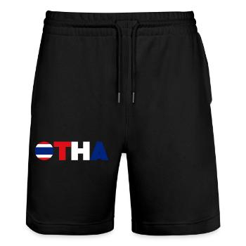 Thaïlande - Short de jogging bio TRAINER Stanley/Stella unisexe - noir - Devant - Nik (191cm) & Marisol (170cm)
