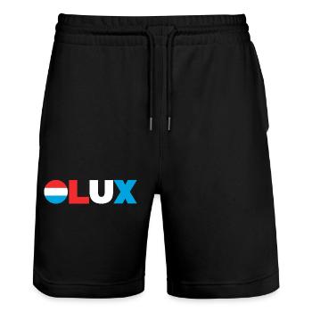 Luxembourg - Stanley/Stella Trainer Unisex Organic Jogging Shorts - black - Front - Nik (191cm) & Marisol (170cm)
