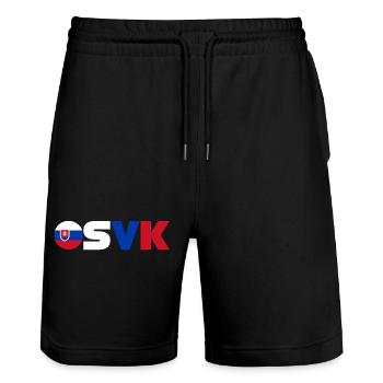Slowakei - Stanley/Stella Unisex Bio Joggingshorts Trainer  - Schwarz - Vorne - Nik (191cm) & Marisol (170cm)