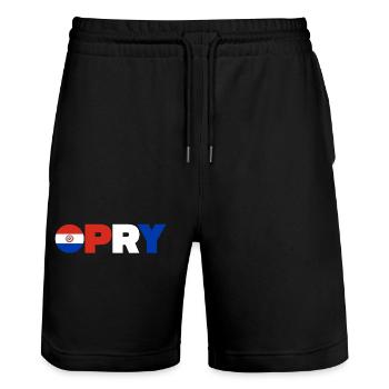 Paraguay - Stanley/Stella Unisex Bio Joggingshorts Trainer  - Schwarz - Vorne - Nik (191cm) & Marisol (170cm)
