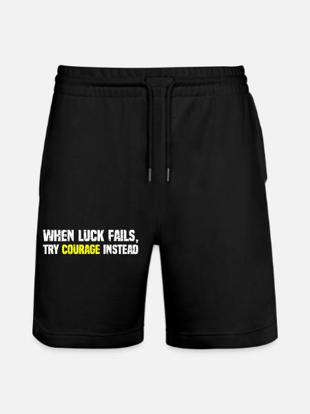 Courage Over Luck Typography - Stanley/Stella Trainer Unisex Organic Jogging Shorts - black