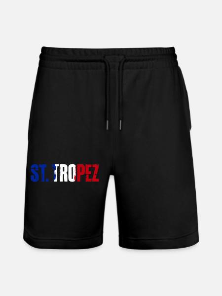 St. Tropez France Saint Tropez - Stanley/Stella Trainer Unisex Organic Jogging Shorts - black