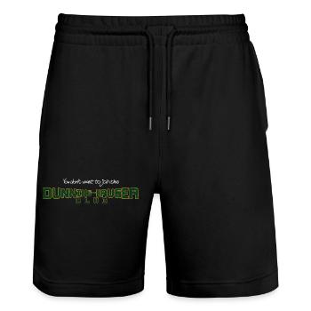 Dunning Kruger Club Shirt für dunkle Stoffe - Stanley/Stella Unisex Bio Joggingshorts Trainer  - Schwarz - Vorne - Nik (191cm) & Marisol (170cm)