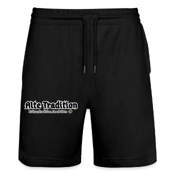 Alte Tradition – Kultur & Geschichte - Stanley/Stella Unisex Bio Joggingshorts Trainer  - Schwarz - Vorne - Nik (191cm) & Marisol (170cm)