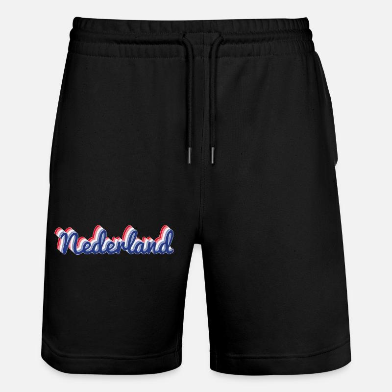Nederland Script Flagfarben - Stanley/Stella Unisex Bio Joggingshorts Trainer - Schwarz