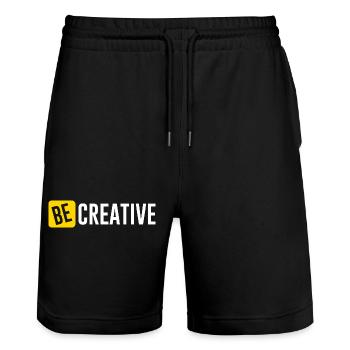 Be Creative Inspiration Design - Stanley/Stella Unisex Bio Joggingshorts Trainer  - Schwarz - Vorne - Nik (191cm) & Marisol (170cm)
