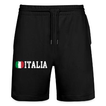 Italienische Flagge - Stanley/Stella Unisex Bio Joggingshorts Trainer  - Schwarz - Vorne - Nik (191cm) & Marisol (170cm)