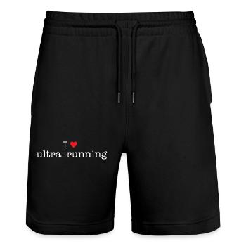 I Love Ultra Running - Stanley/Stella Trainer Unisex Organic Jogging Shorts - black - Front - Nik (191cm) & Marisol (170cm)