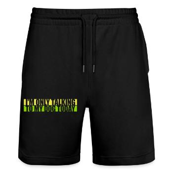 only talking to dog - Stanley/Stella Trainer Unisex Organic Jogging Shorts - black - Front - Nik (191cm) & Marisol (170cm)