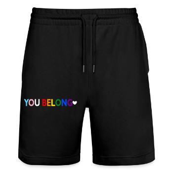 You Belong Gay Pride LGBT Support Transgenre - Short de jogging bio TRAINER Stanley/Stella unisexe - noir - Devant - Nik (191cm) & Marisol (170cm)