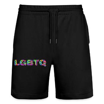 LGBTQI - Stanley/Stella Unisex Bio Joggingshorts Trainer  - Schwarz - Vorne - Nik (191cm) & Marisol (170cm)