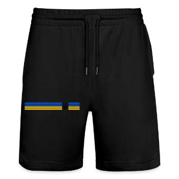 UKRAINE Sportive - Short de jogging bio TRAINER Stanley/Stella unisexe - noir - Devant - Nik (191cm) & Marisol (170cm)