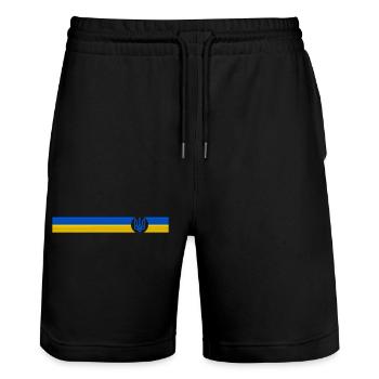 UKRAINE Sportive - Short de jogging bio TRAINER Stanley/Stella unisexe - noir - Devant - Nik (191cm) & Marisol (170cm)