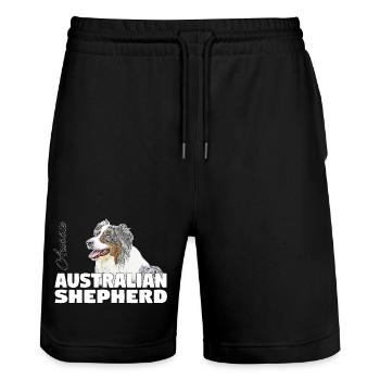 Berger australien - Short de jogging bio TRAINER Stanley/Stella unisexe - noir - Devant - Nik (191cm) & Marisol (170cm)