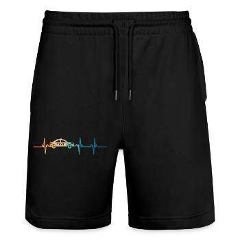 Taxi heartbeat - Stanley/Stella Trainer Unisex Organic Jogging Shorts - black - Front - Nik (191cm) & Marisol (170cm)