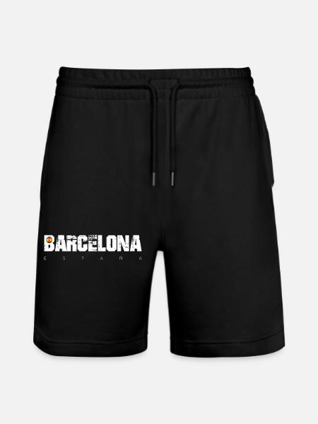 Barcelona Bold Distressed Typ - Stanley/Stella Unisex Bio Joggingshorts Trainer - Schwarz