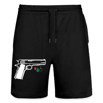 1911 Zubehör 1911 .45 ACP Sportschießen IPSC - Stanley/Stella Unisex Bio Joggingshorts Trainer  - Schwarz - Vorne - Nik (191cm) & Marisol (170cm)